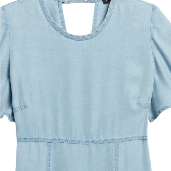 Banana Republic Flutter Sleeve Dress Tencel NWOT Super Soft Denim Sz 14 Adorable - Picture 5 of 10